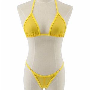 Mesh bikini see through.